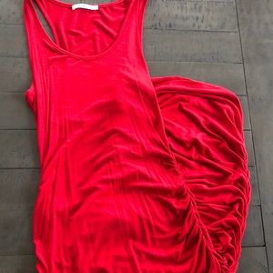 Red fitted maxi dress